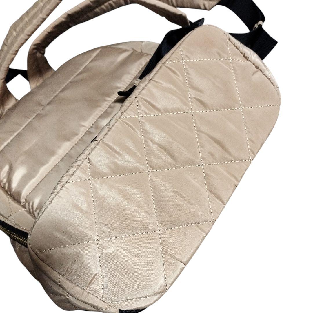 マリークワント キルティングベージュリュック