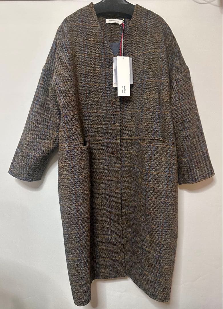 新品atelier naruse アトリエナルセ ハリスツイードコクーンコート