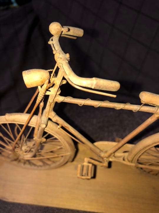 木工工芸　自転車　作者不明