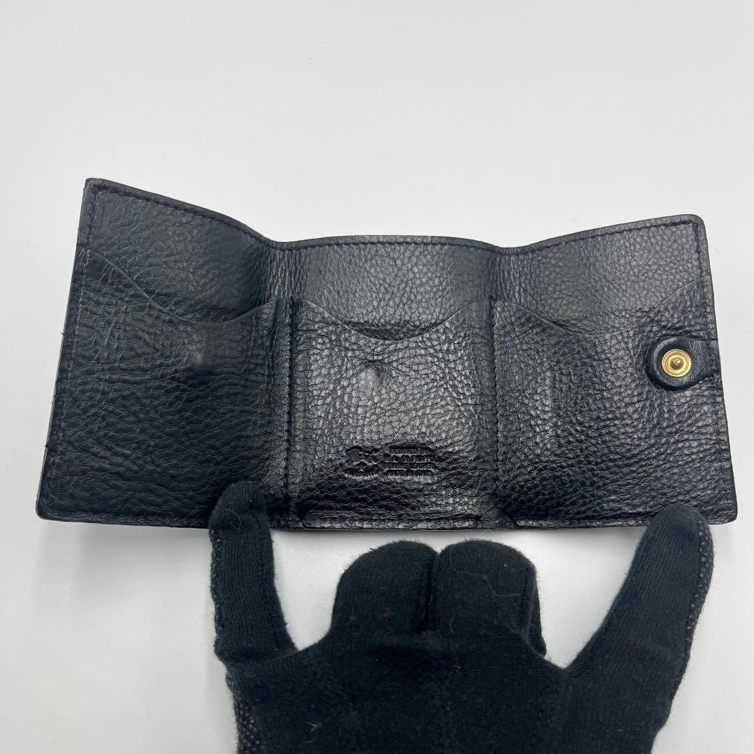 希少 イルビゾンテ 三つ折り財布 ブラック レザー
