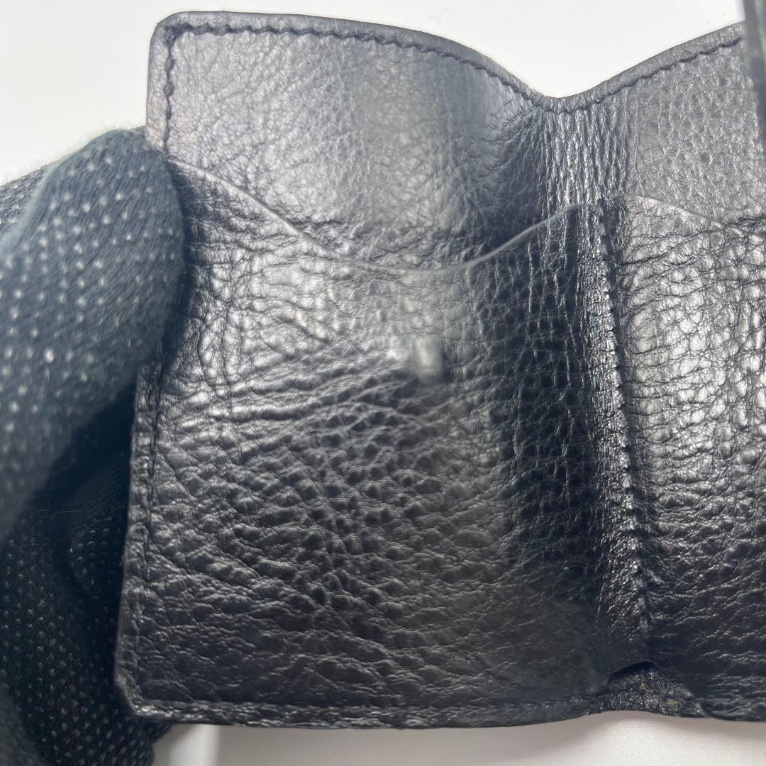 希少 イルビゾンテ 三つ折り財布 ブラック レザー