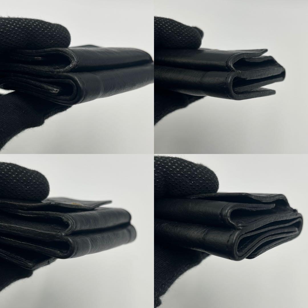 希少 イルビゾンテ 三つ折り財布 ブラック レザー