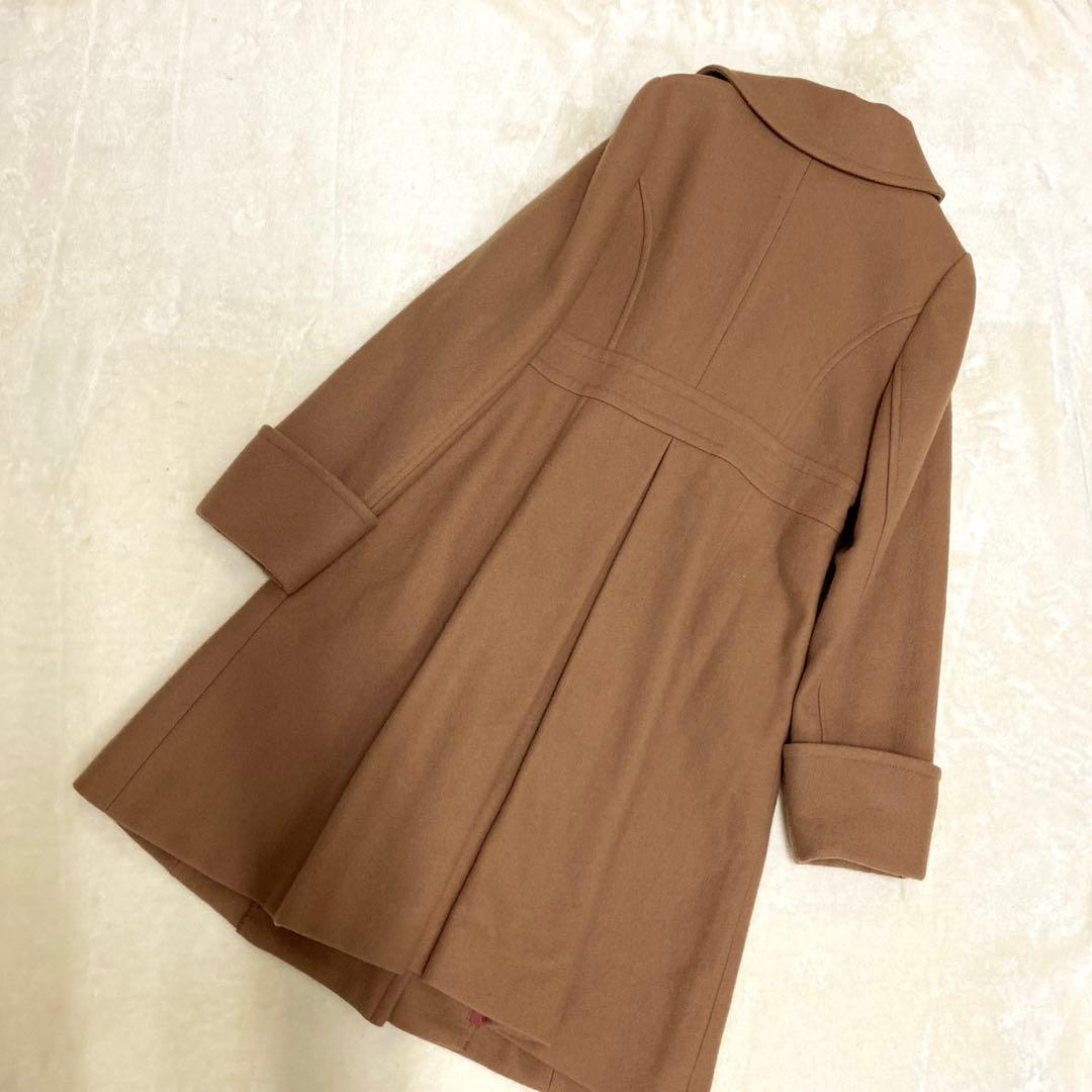 【美品】ブルーレーベル ウール メルトン コート 36 ダブルブレスト　キャメル