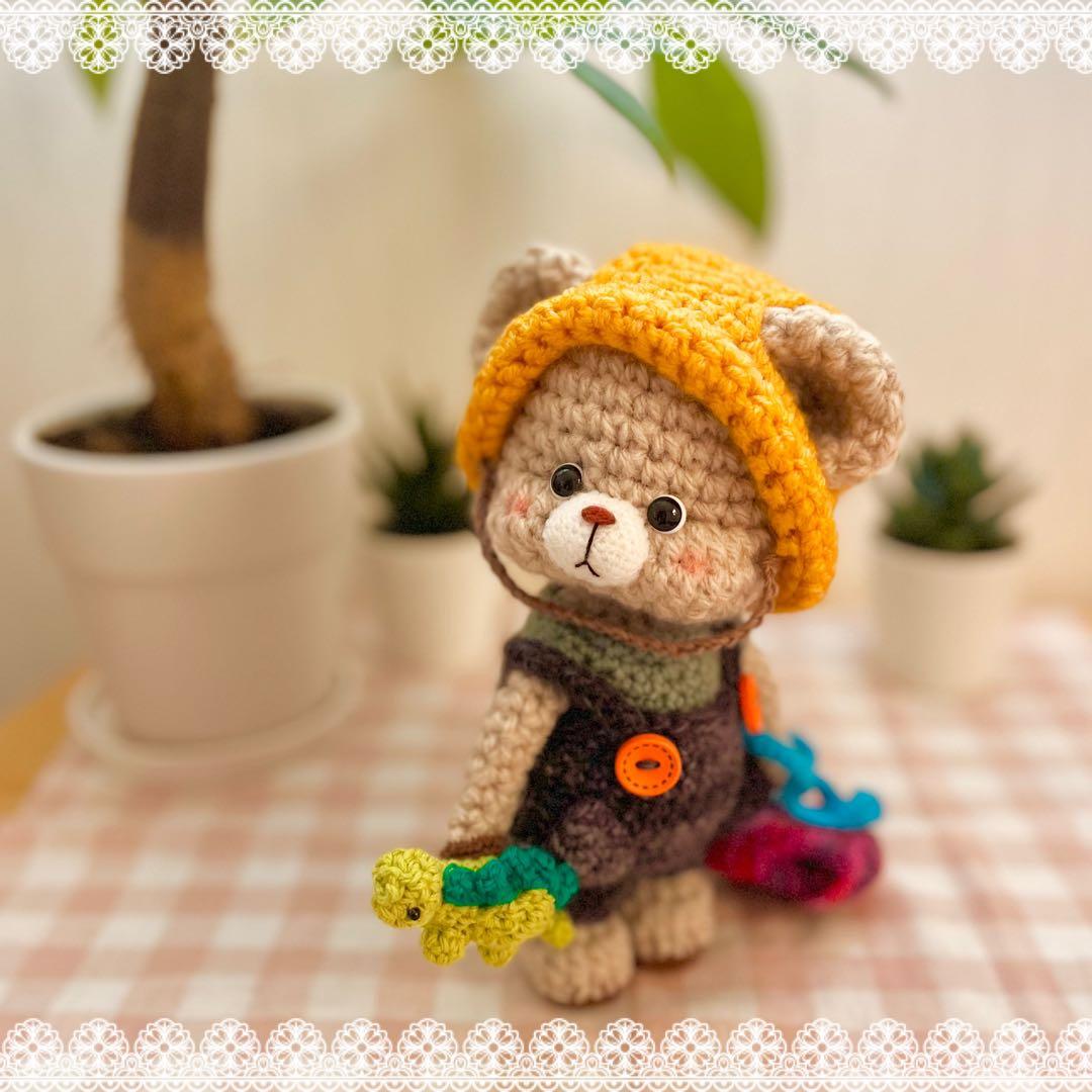 く*ぅ様 ［作家Megmeg's Doll様の許可有り］♧くまくん　あみぐるみ♧