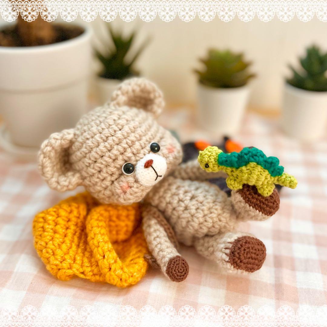 く*ぅ様 ［作家Megmeg's Doll様の許可有り］♧くまくん　あみぐるみ♧