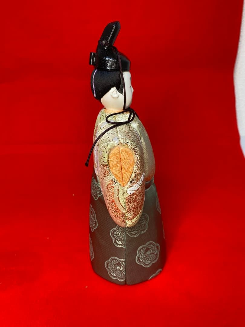 一秀作　江戸木目込人形　立親王飾りケース入・間口約３９×奥行約２５×高約４１㎝