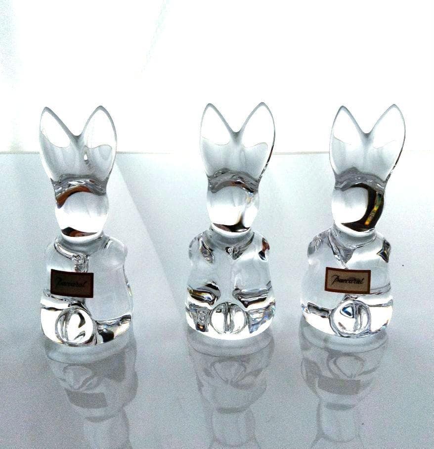 【新品】バカラ　うさぎ 　ウサギ　スイング ラビット　3点セット　動物 置物