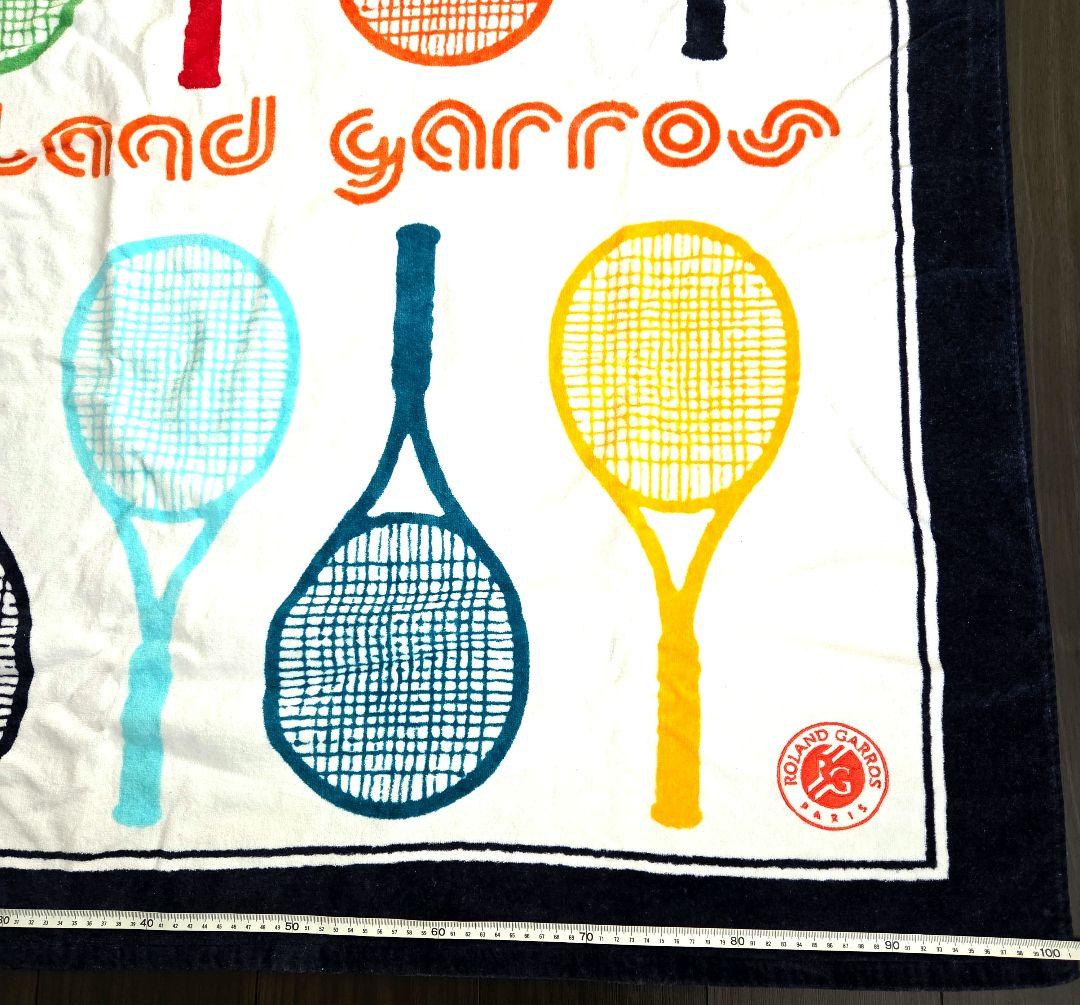 特大新品ローラン・ギャロス(全仏オープン)テニスラケットベルベット仕様バスタオル