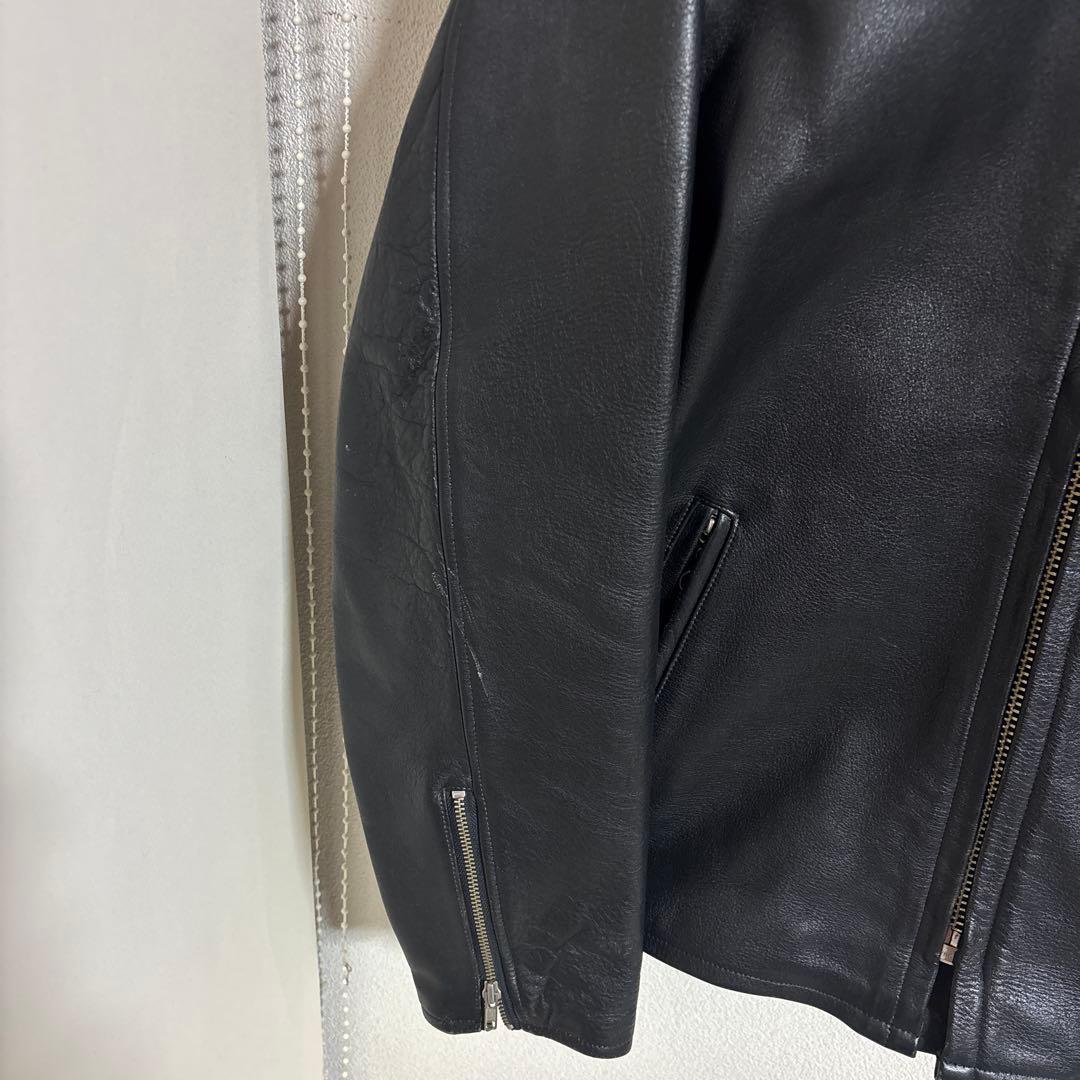 メルクリン2号黒レザーシングルライダースジャケット