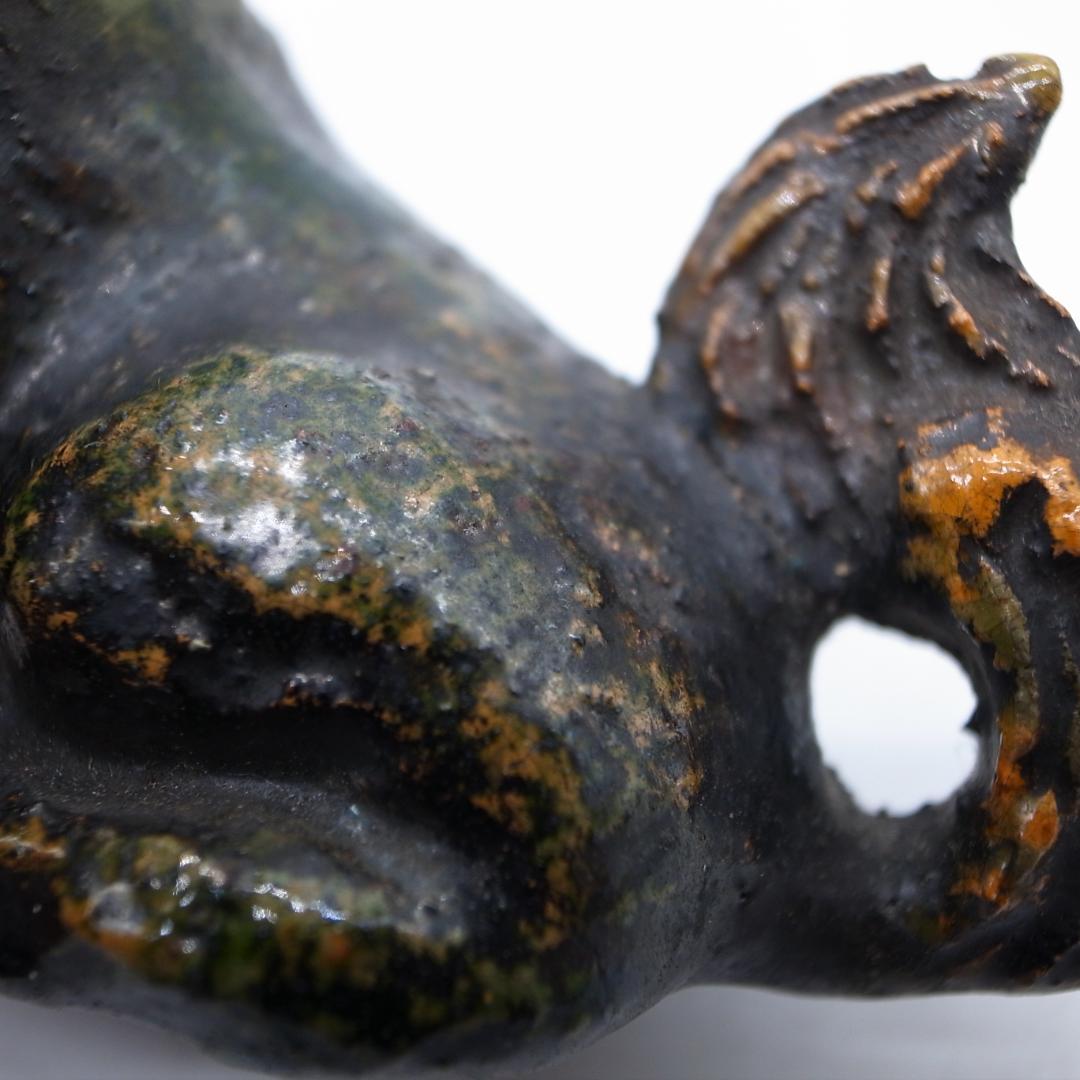 源内焼　獅子香炉　銘　鳩渓