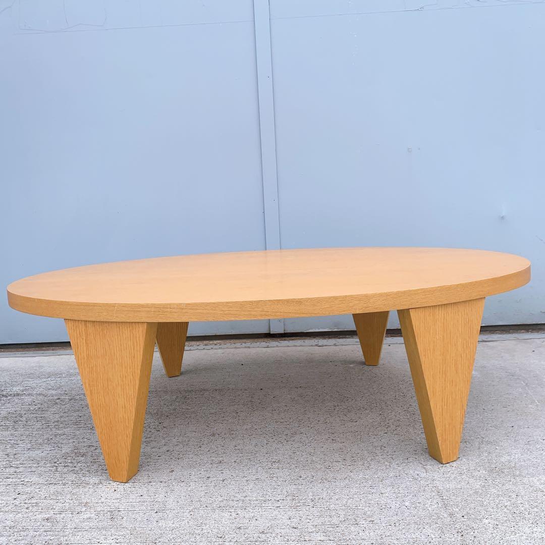 【送料込】清美堂 木製 折り畳み 楕円ちゃぶ台 座卓 センター コーヒーテーブル