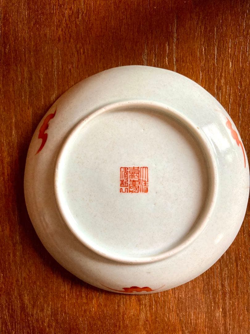 稀少　中国清代　骨董　色絵　輪花皿　中国古玩　アンティーク　唐物粉彩