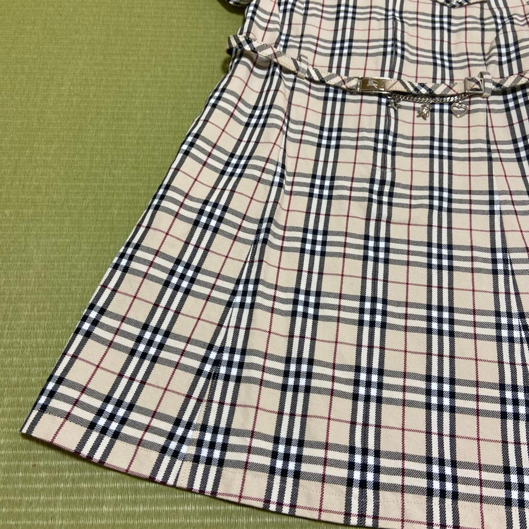 BURBERRY チェック柄 半袖ワンピース 130A