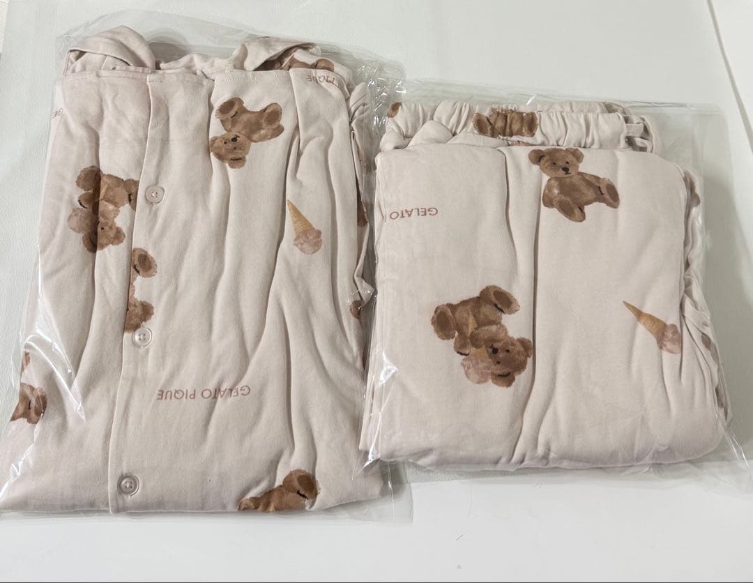 新品　完売品　限定　ジェラートピケ　パジャマ　長袖　上下セット　ベア　くま