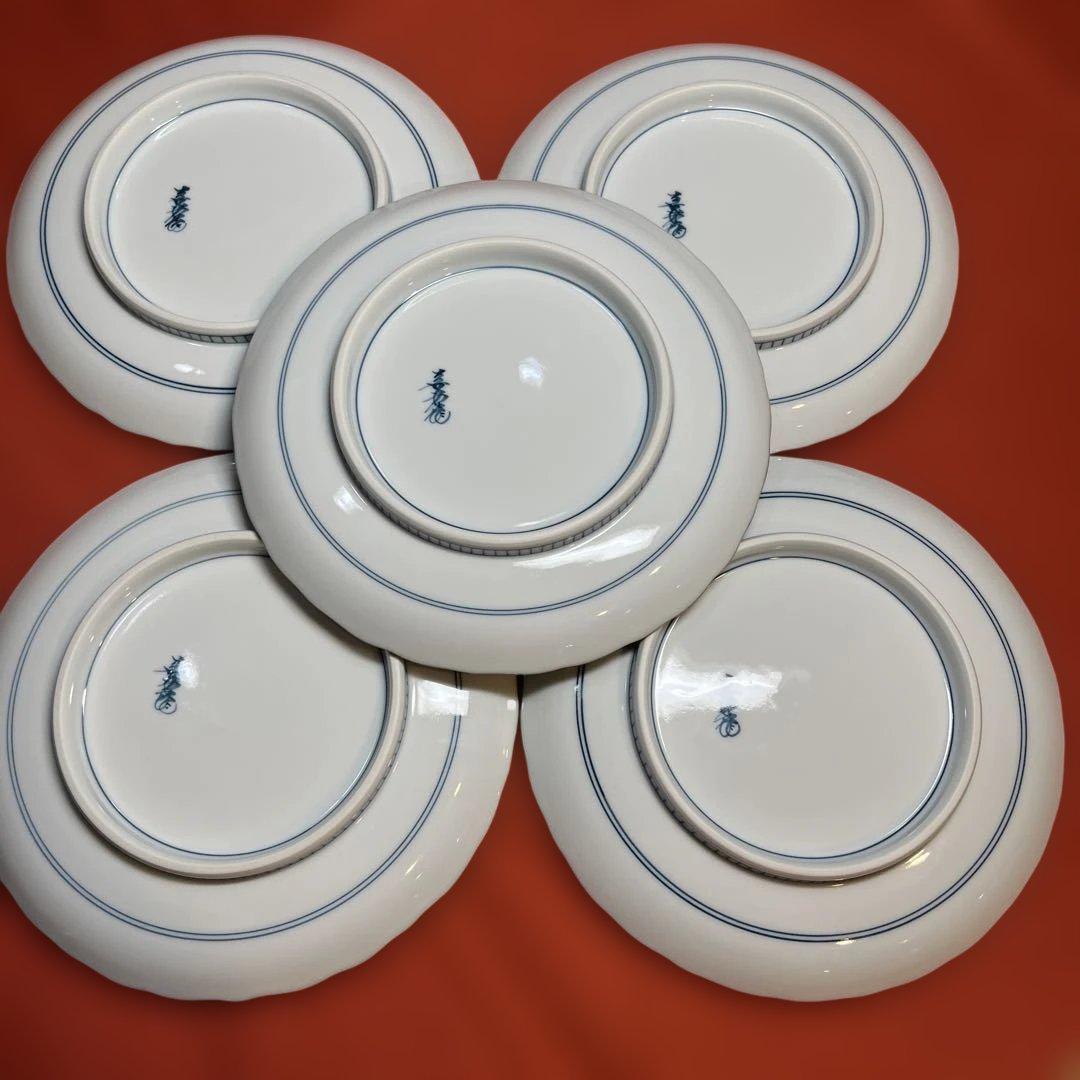 館林喜助工房「染付麦絵皿五枚揃え」