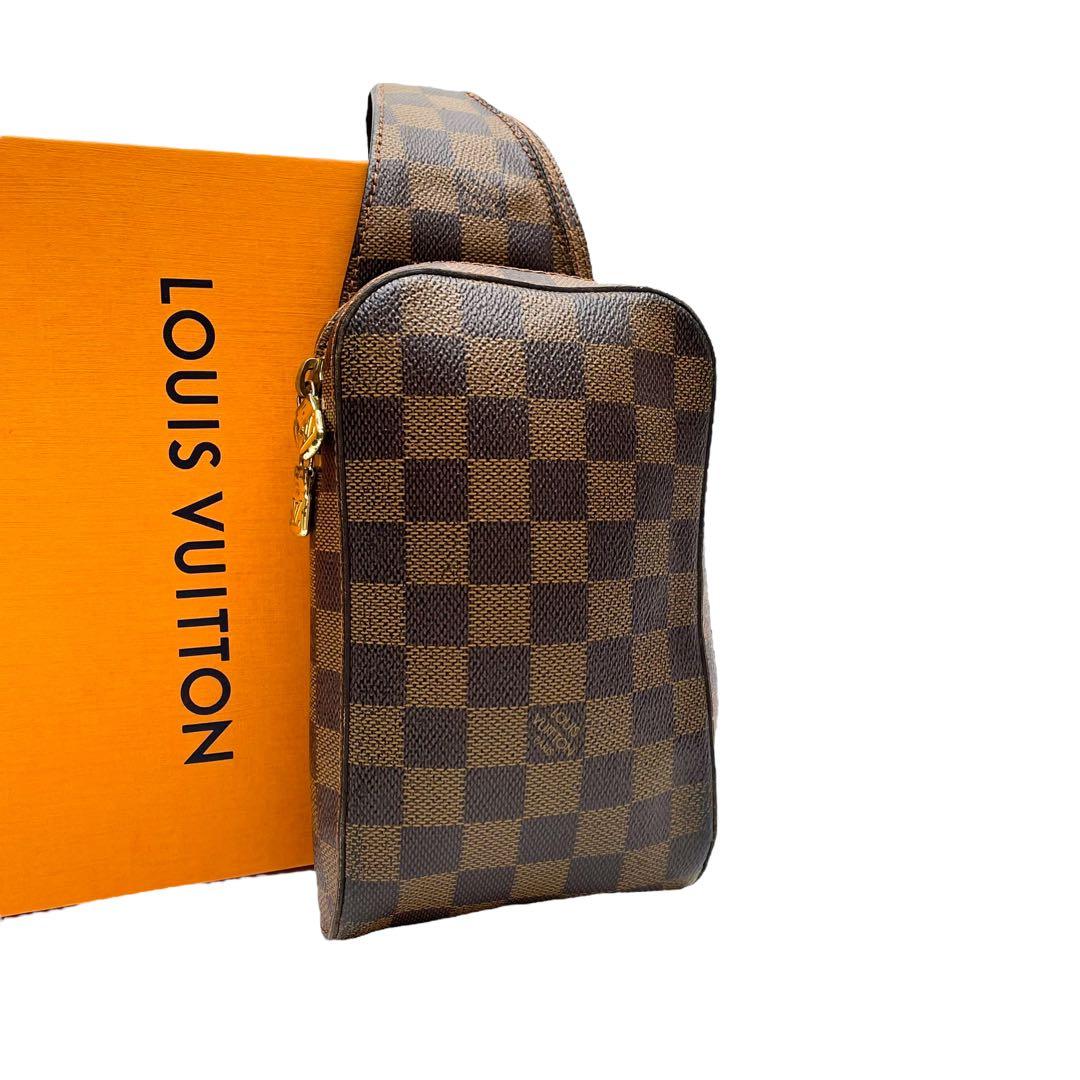 ルイヴィトン ダミエ レザー ジェロニモス ウエスト ボディ バッグ ブラウン.