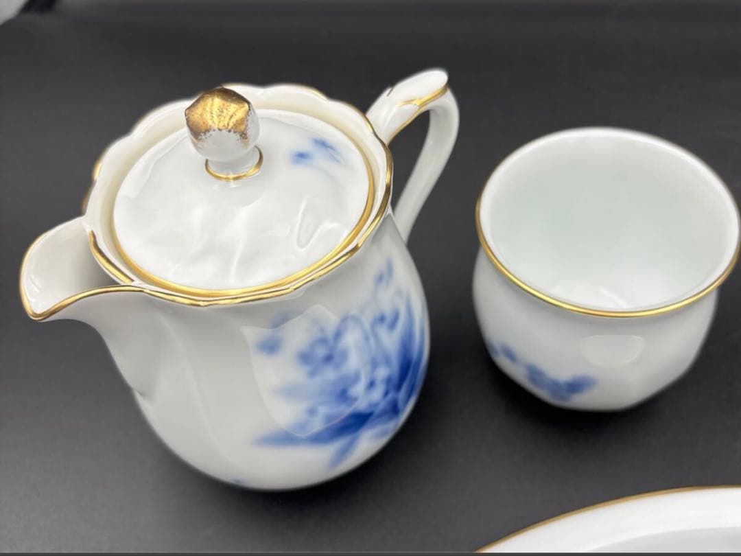 大倉陶園　ブルーローズ　食器11点 シュガーポット/ミルクポット/ケーキ皿