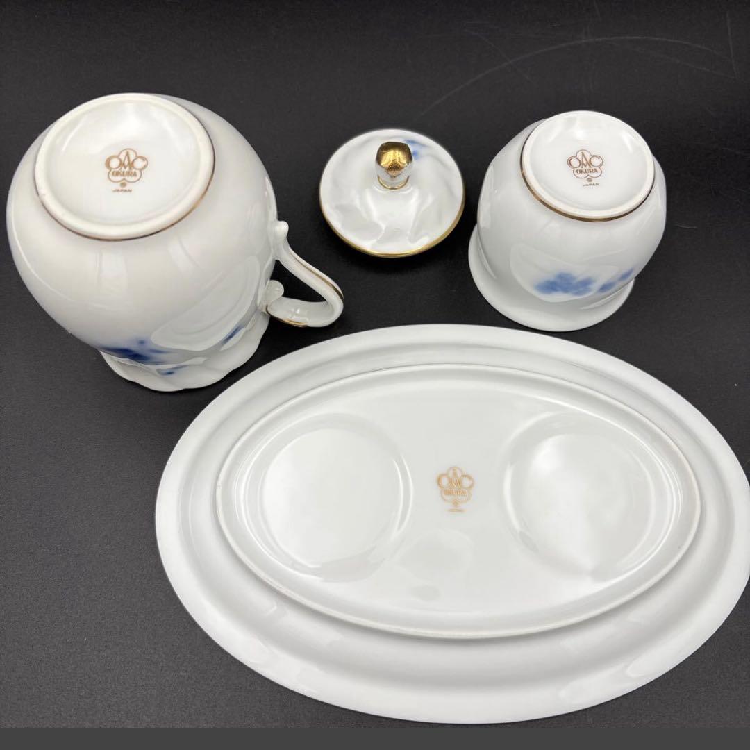大倉陶園　ブルーローズ　食器11点 シュガーポット/ミルクポット/ケーキ皿