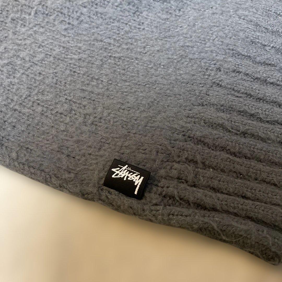 Stussy/シャギーカーディガン/M/アクリル/チャコール