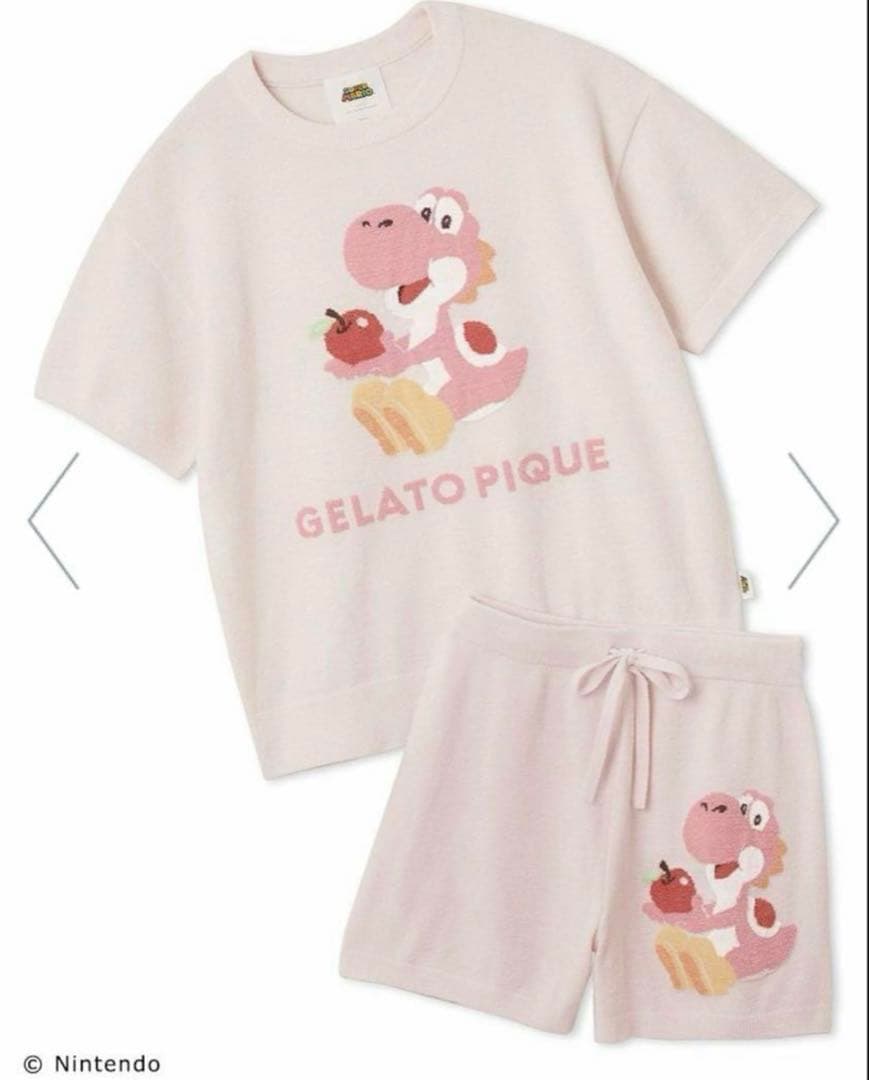 ジェラートピケ　Nintendo ヨッシーピンクパジャマ