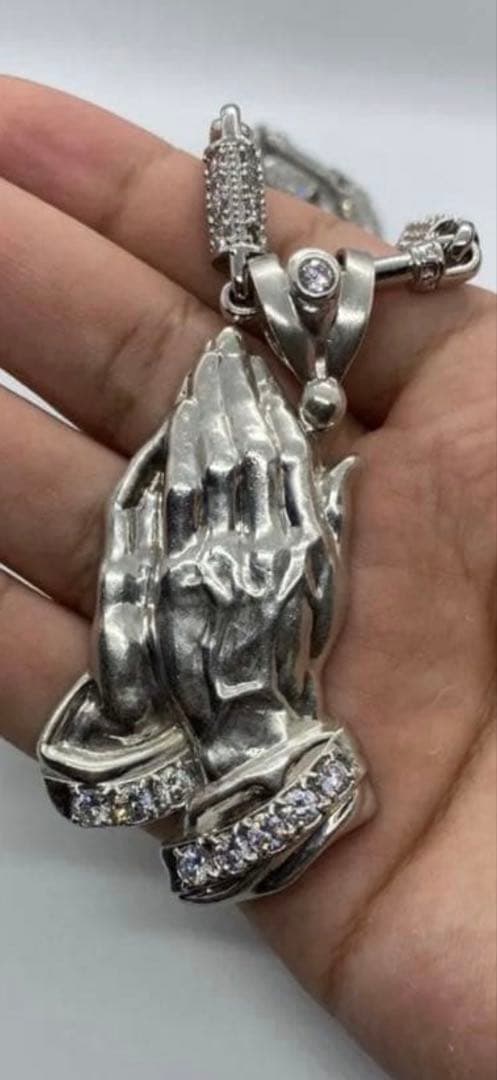 Silver 925 Pray Hand ＆Old school Chain