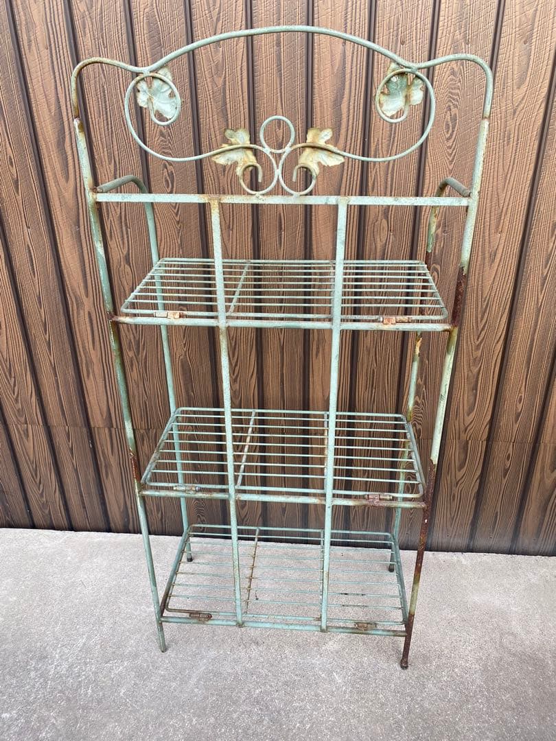 ガーデンシェルフ　フラワースタンド　アイアンスタンド　植木鉢　アンティーク