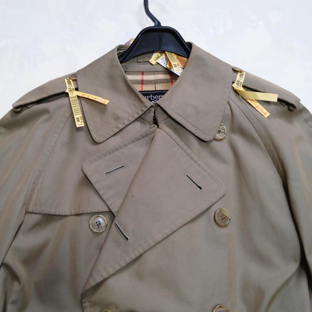 【美品】バーバリーズ トレンチコート ギャバジン生地 カーキ ノバチェック(M)