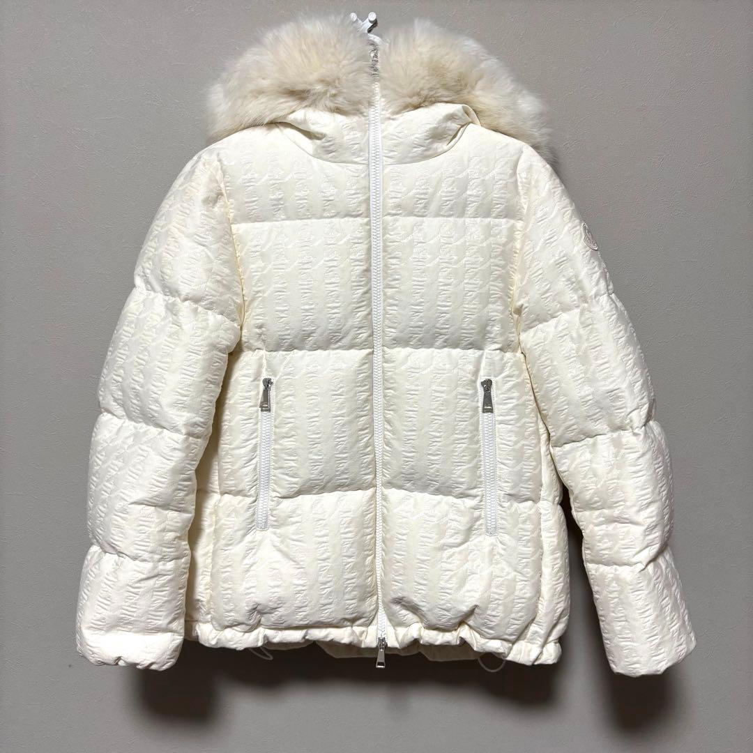MONCCLER 白 CHAMBRES ファー付ダウン 正規品 レディース