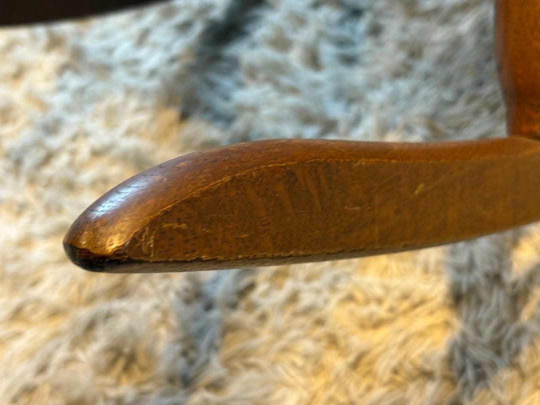 ②飛騨産業 キツツキマーク ロッキングチェア ダイニングチェア ビンテージ nG