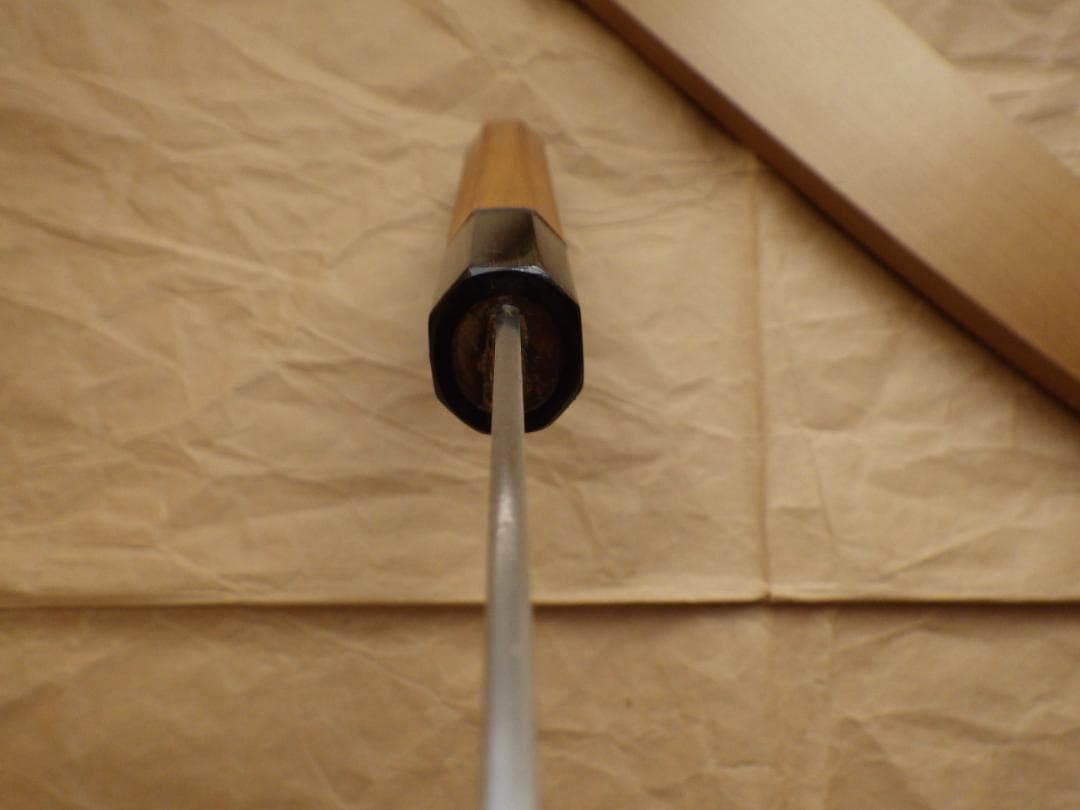 一刀斎虎徹作★鍛造和包丁/本水牛八角柄/鞘付属★堺打刃物創業1917年