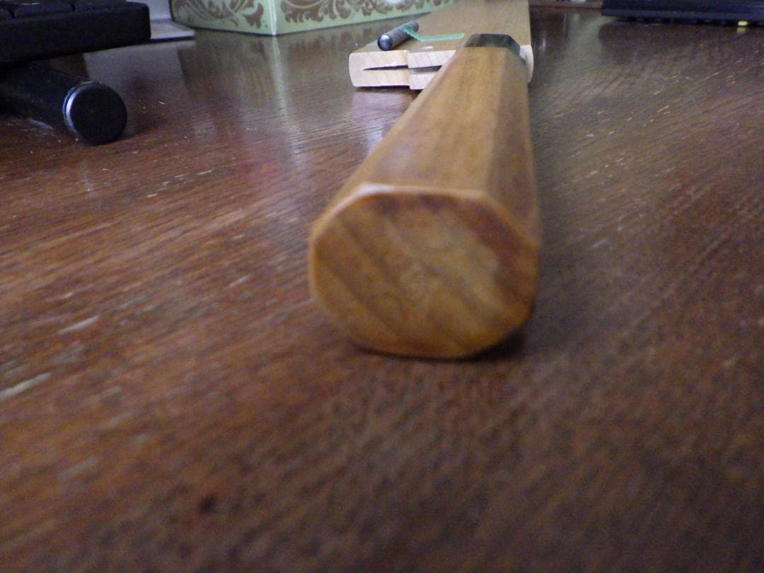 一刀斎虎徹作★鍛造和包丁/本水牛八角柄/鞘付属★堺打刃物創業1917年