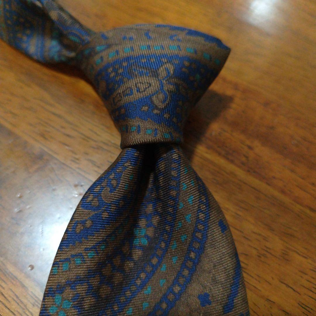 フィオリオ 極上シルク ペイズリー柄 ネクタイ