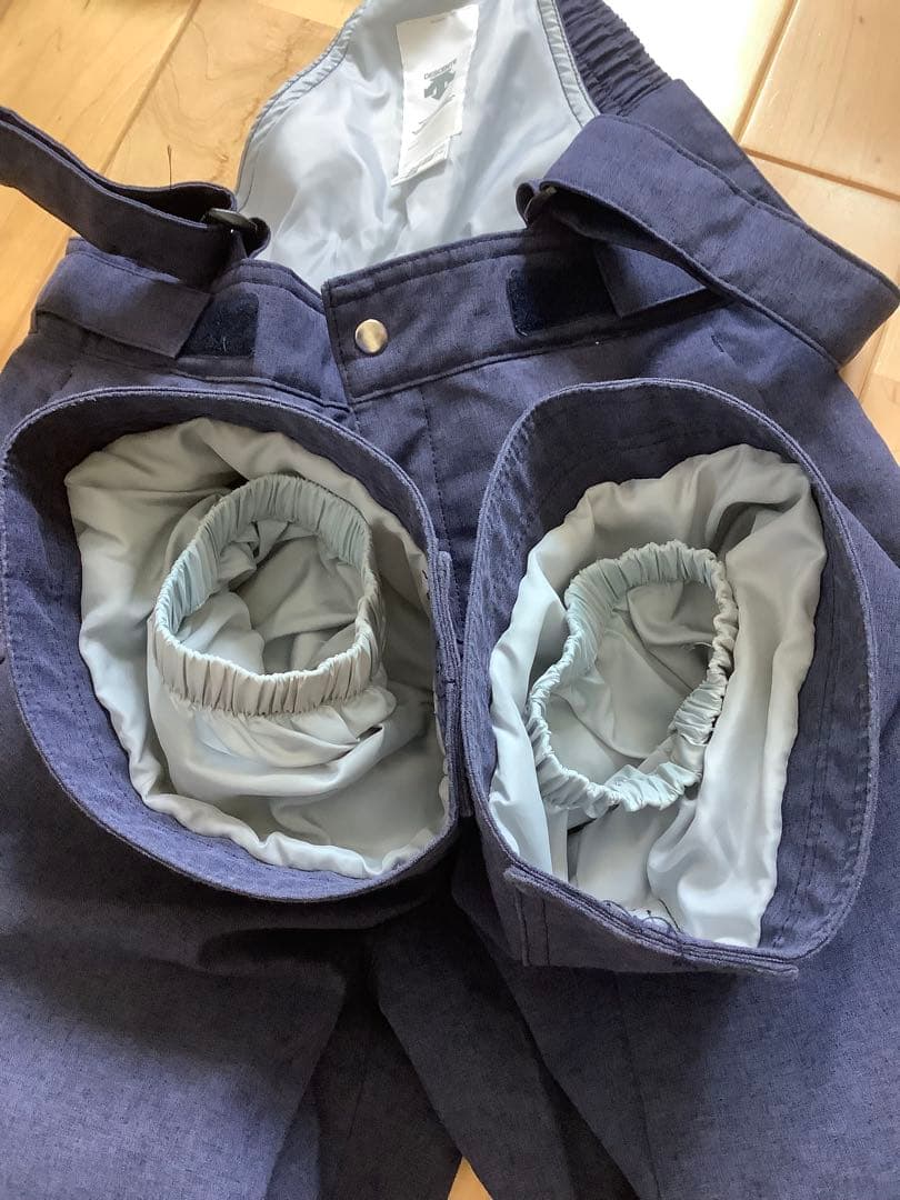 デサント　子ども用スキーウェア 150サイズ　青/白/ネイビー