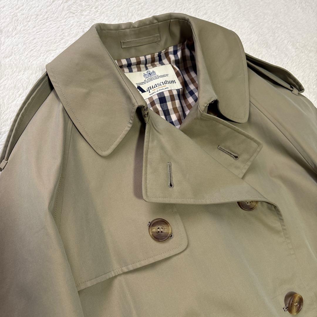 【極美品✨】Aquascutum メンズ　トレンチコート　玉虫色　イングランド