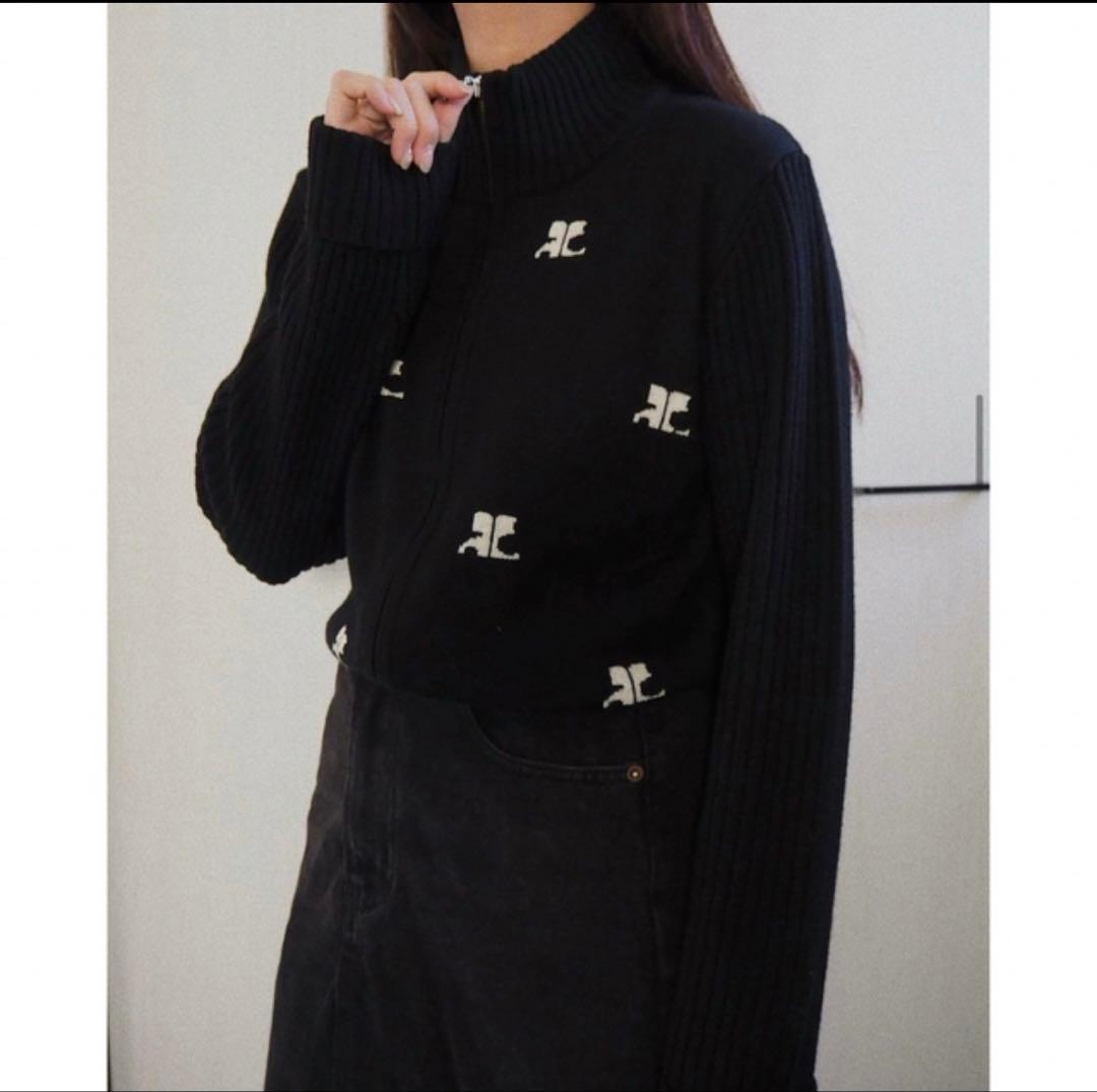vintage courreges zip-up ニット　y2k