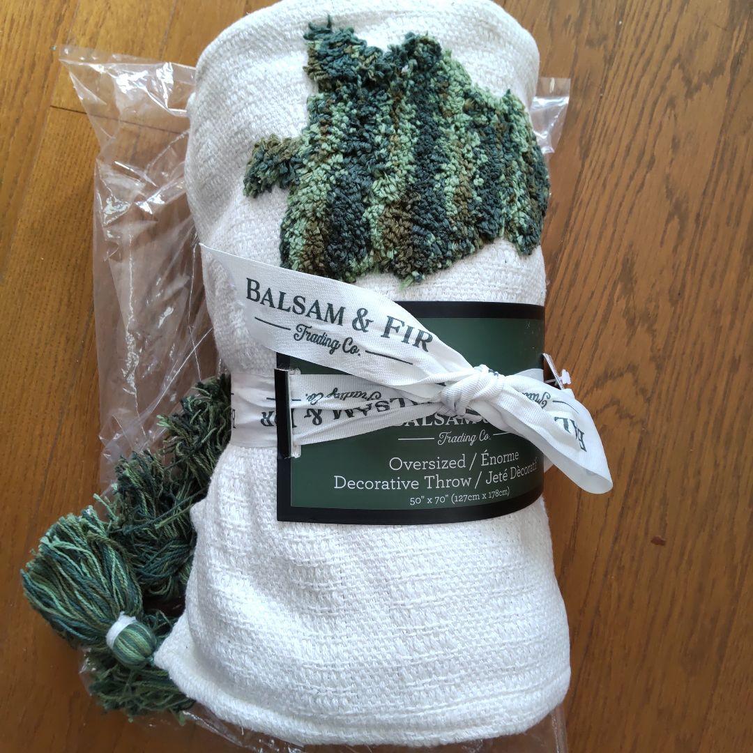 クリスマスツリー刺繍ブランケット