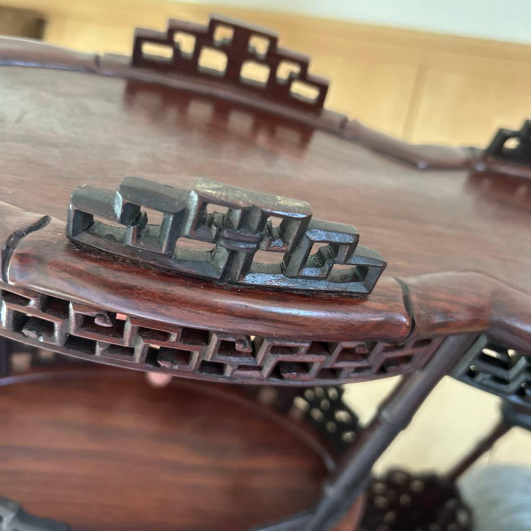 木製 盆栽用古作飾り台 骨董品 木工 小品用 香炉台 瓶台 花台 盆栽台