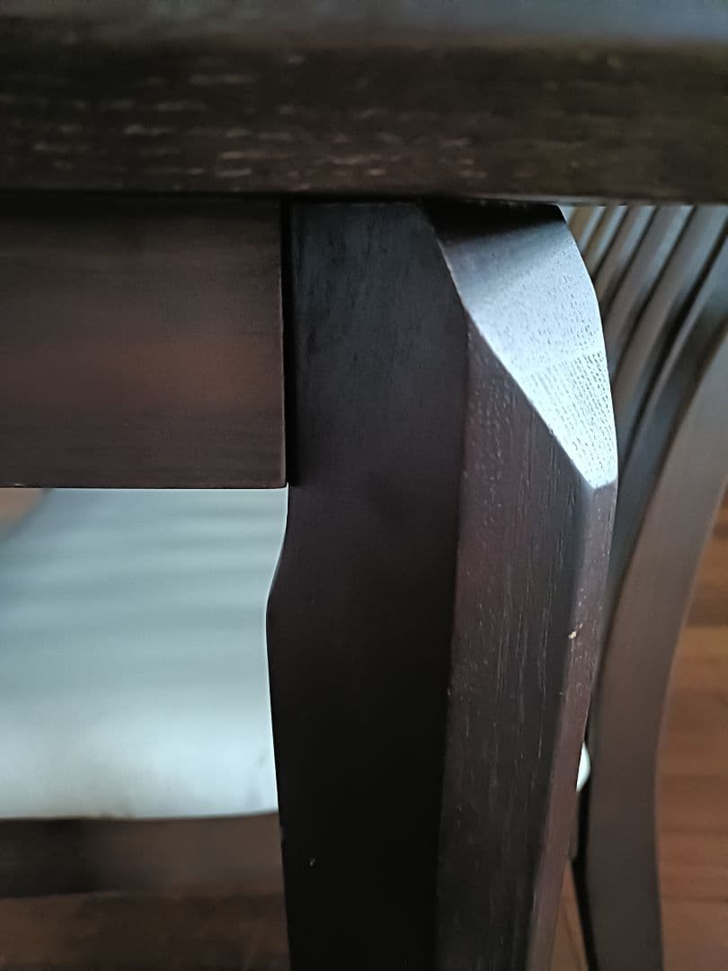 【直接引き取り限定】ダークブラウン長方形ダイニングテーブルと椅子4脚セット