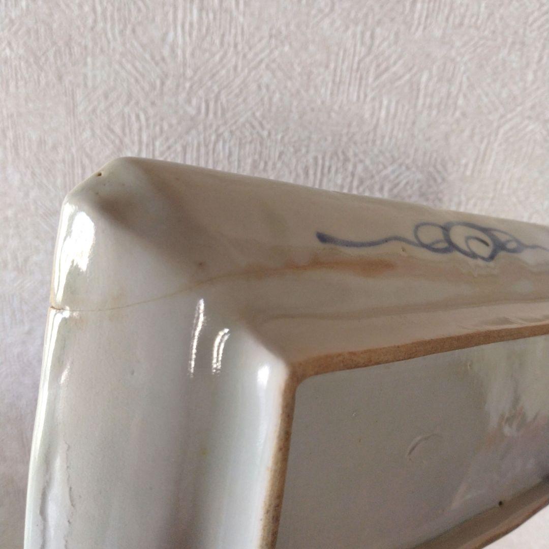 古伊万里切込焼蛸唐草長皿二客