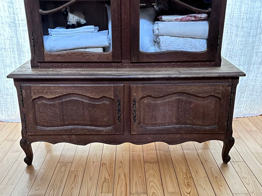 【美品】フランスアンティーク ルイ15世 オーク材の装飾家具 送料込[3295]