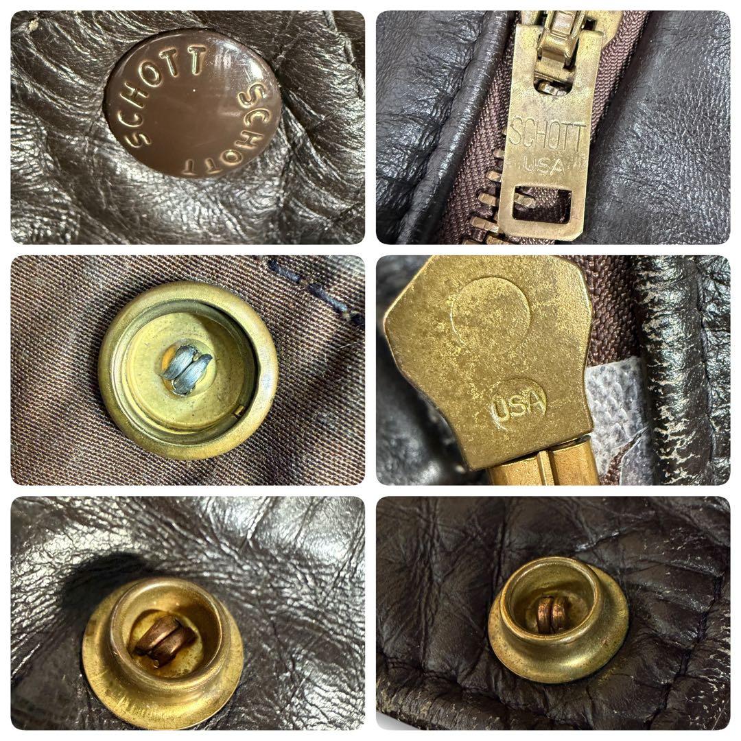 Schott USA G-1 カウレザー ライナー付き フライトジャケット L