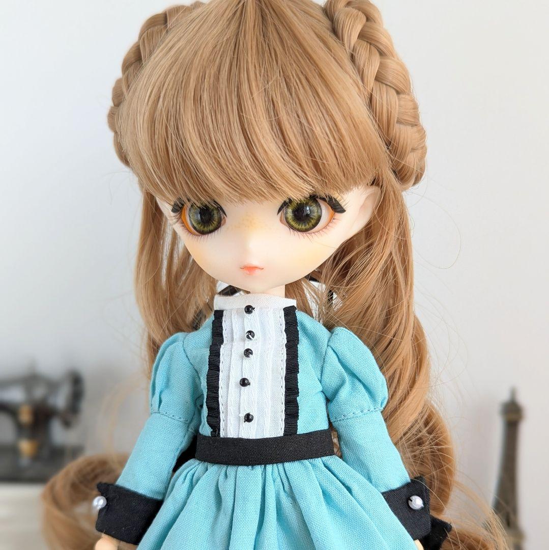 1170※ハルモニアブルーム ※ミントブルーのロングドレスとボンネット