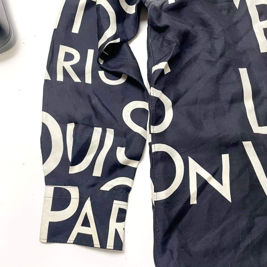 ルイヴィトン　シルク　レギュラーフィット　プリント　総柄　ロングシャツＬサイズ