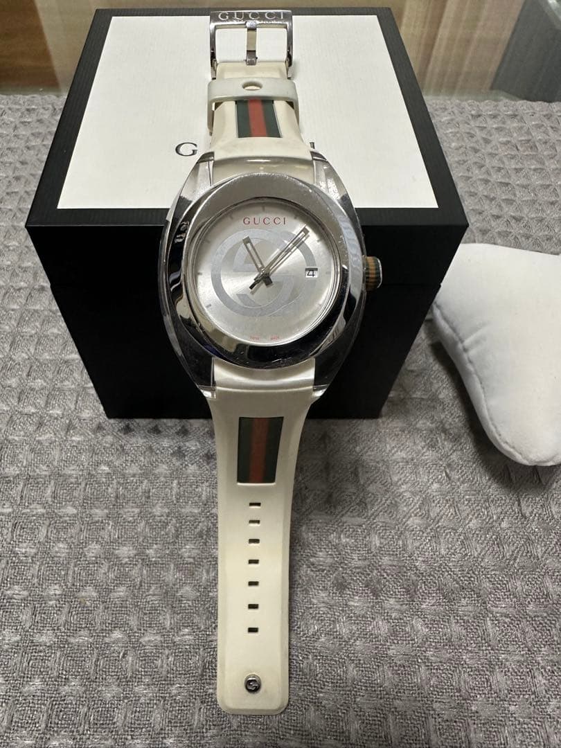 GUCCIシェリーライン　ラバーベルト腕時計　ジャンク品