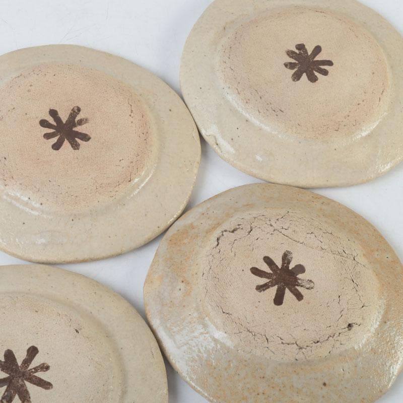 北大路魯山人作　絵瀬戸　竹文　皿　五客　黒田陶々庵書付　共箱　D　9674