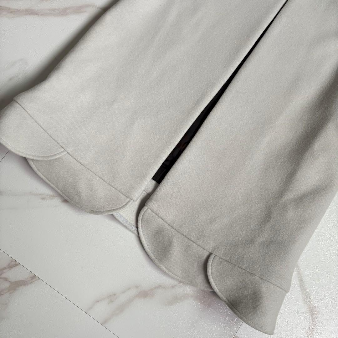 美品◆YOKO CHAN ヨーコチャン ヘムスカラップ コート 36 S