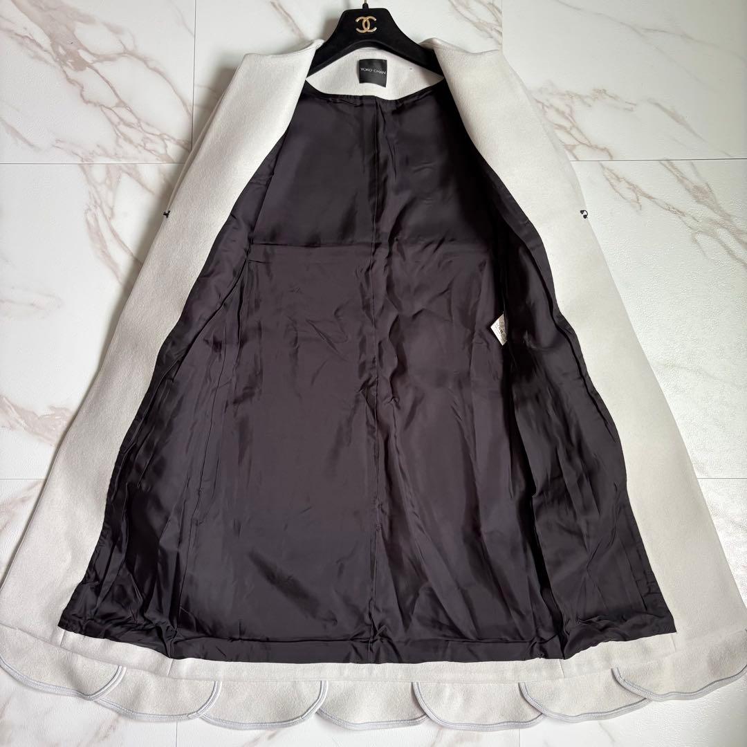 美品◆YOKO CHAN ヨーコチャン ヘムスカラップ コート 36 S