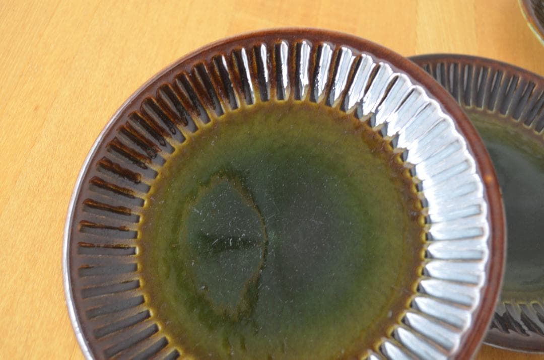 ゲフレ●KOSMOS/コスモス●19cmプレート3枚 オリーブ/グリーン