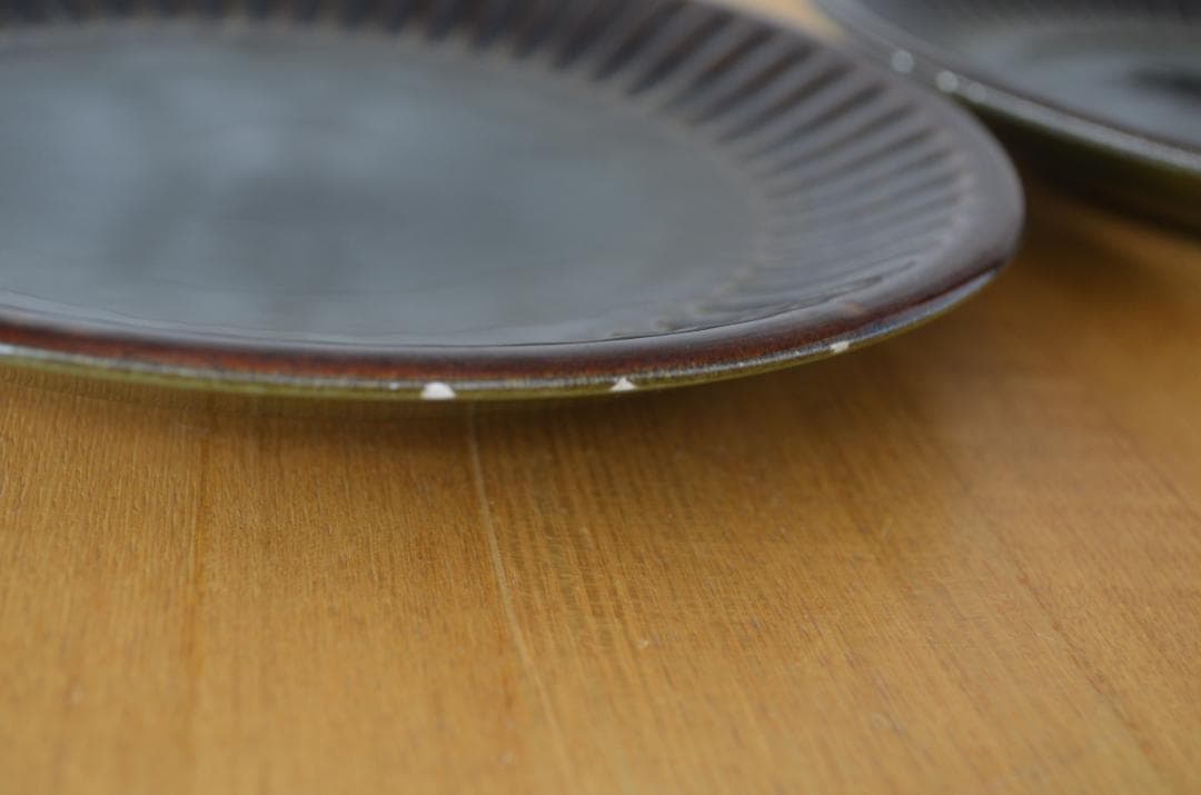 ゲフレ●KOSMOS/コスモス●19cmプレート3枚 オリーブ/グリーン