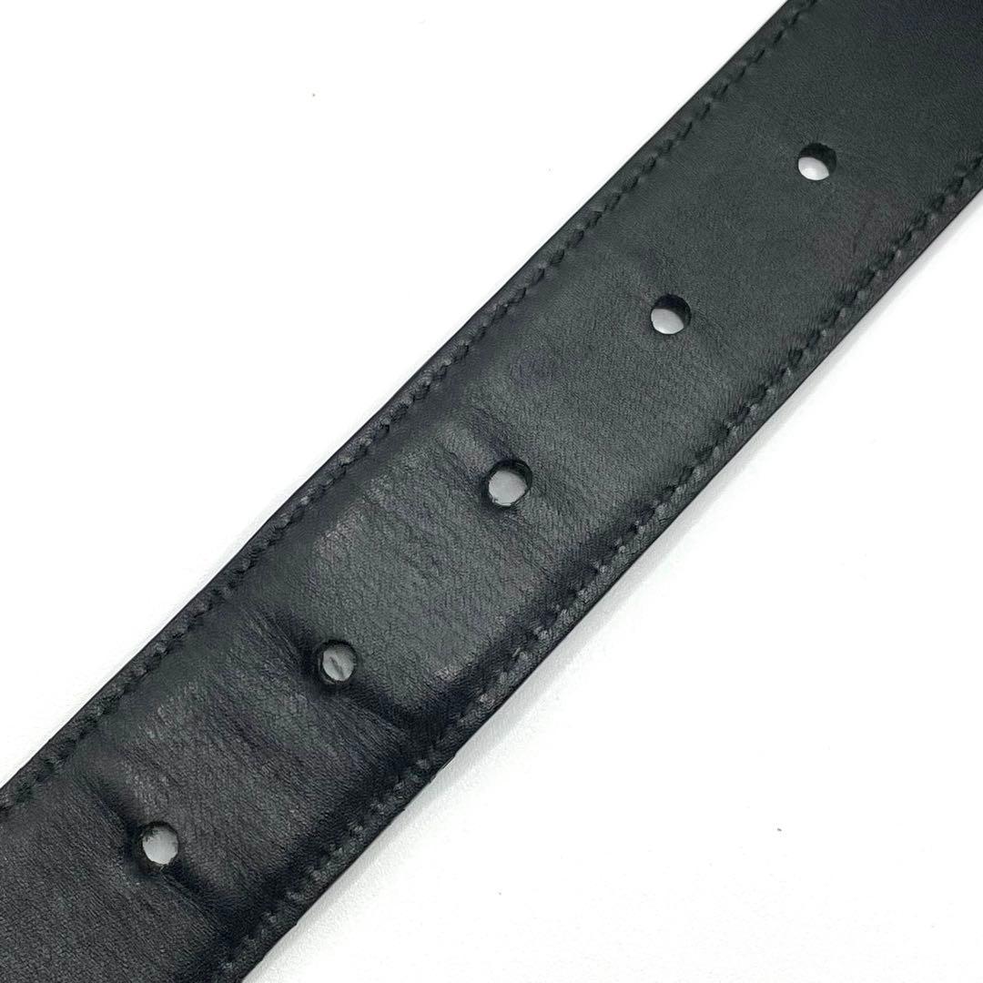 ✨良品✨GUCCI グッチ レザー ベルト GGロゴ ビジネス メンズ ブラック